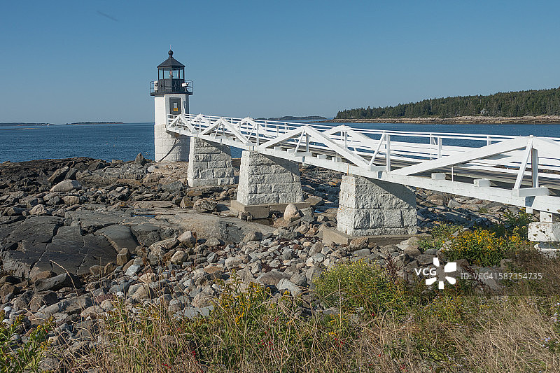美国缅因州克莱德港马歇尔角灯塔图片素材