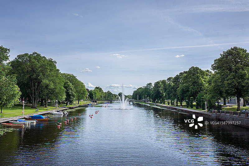 利德雪平镇的利丹河图片素材