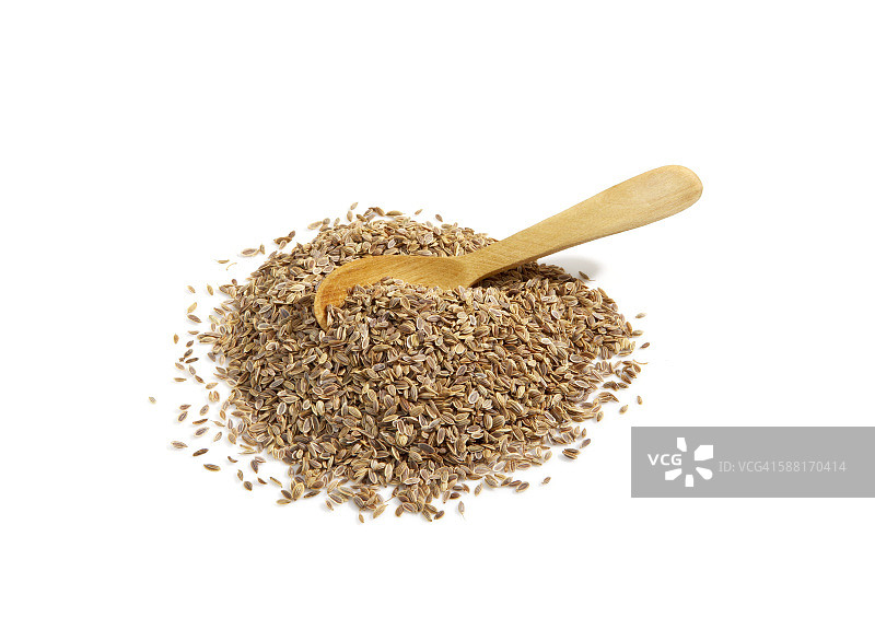 莳萝籽和木勺图片素材