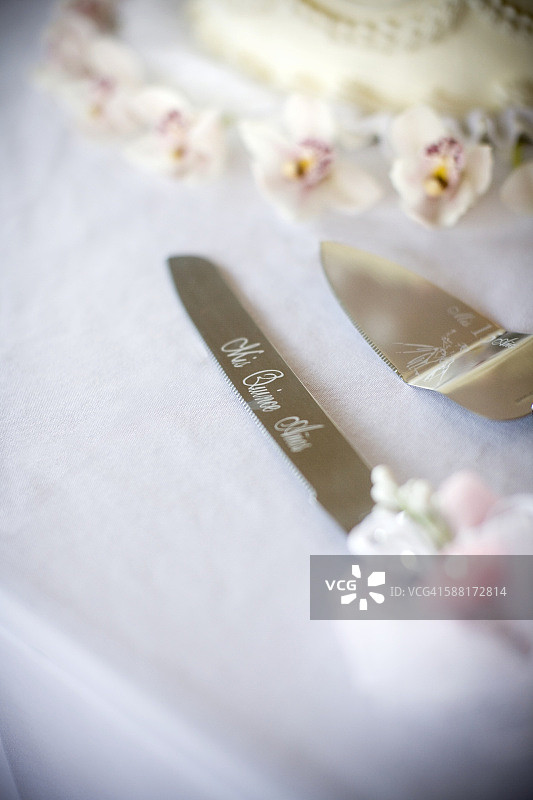 西班牙少女成人礼蛋糕餐具图片素材