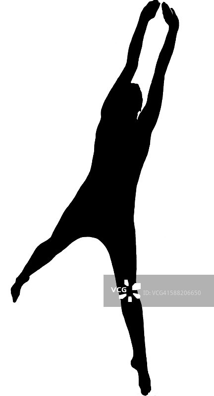 女人伸展运动剪影图片素材