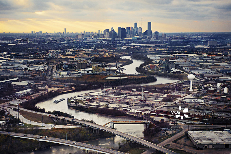 休斯顿天际线，美国图片素材