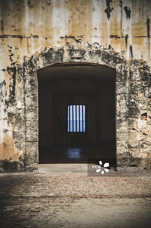 圣胡安埃尔莫罗要塞内的黑暗空室，波多黎各图片素材