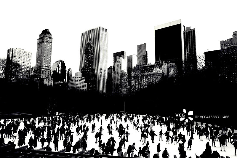 美国纽约中央公园滑冰场图片素材