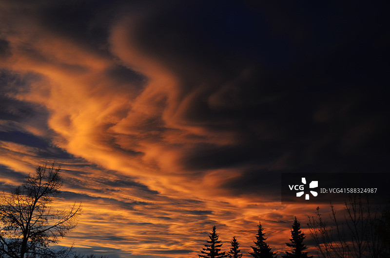 秋季奇努克日落天空图片素材