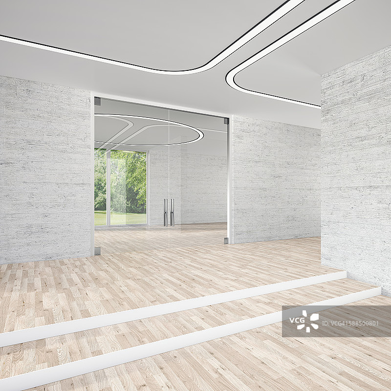 现代会议室，3D渲染图片素材