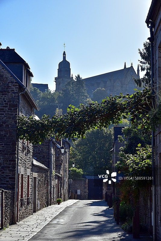 法国布列塔尼富热尔城市街道图片素材