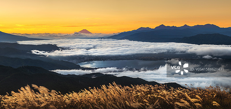 富士山全景图图片素材