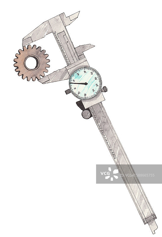 游标卡尺插图图片素材