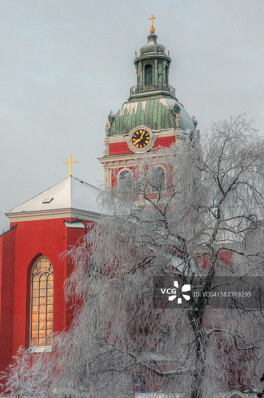 圣雅各布教堂雪景图片素材