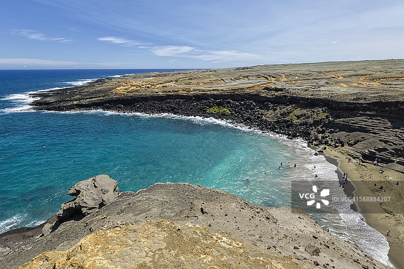南角帕帕科勒亚绿沙滩图片素材