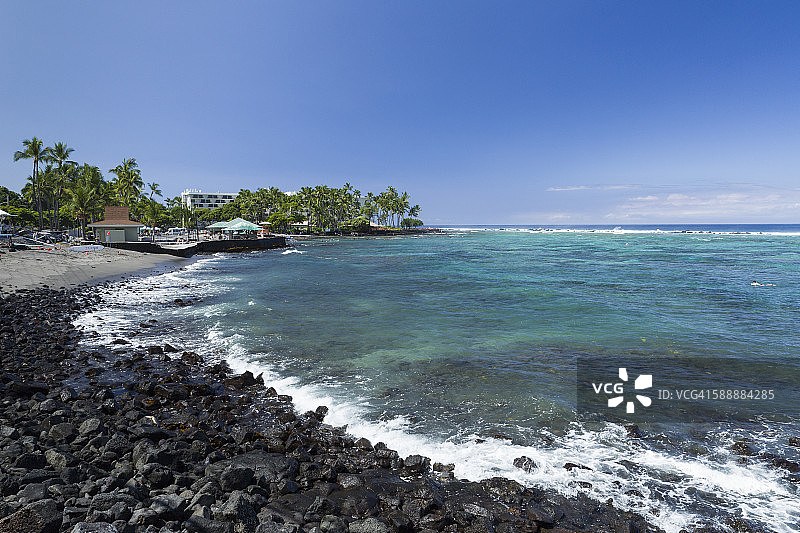 夏威夷凯阿拉凯胡鲁海滩和海湾图片素材
