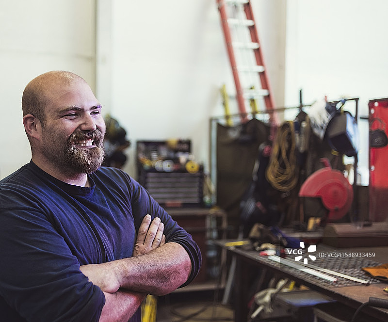 车间焊工 портрет图片素材