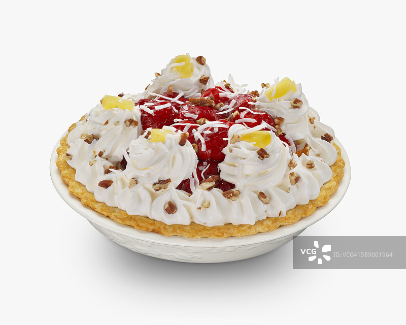 草莓坚果椰蓉奶油派图片素材