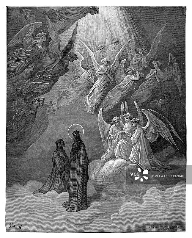 受祝福者的歌唱，1870年图片素材