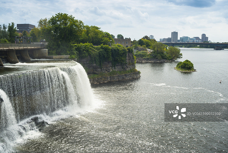 加拿大的渥太华里多瀑布图片素材