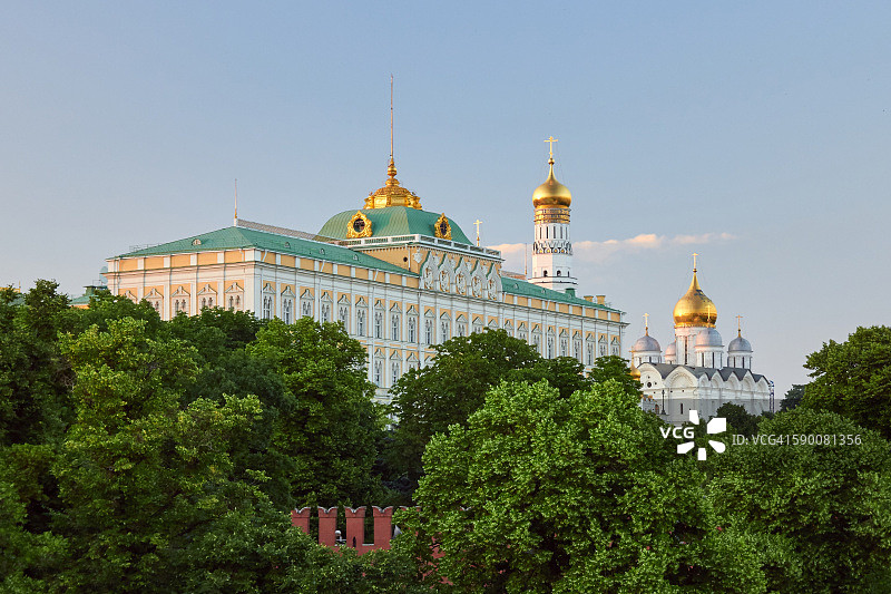 日落时分的莫斯科克里姆林宫图片素材