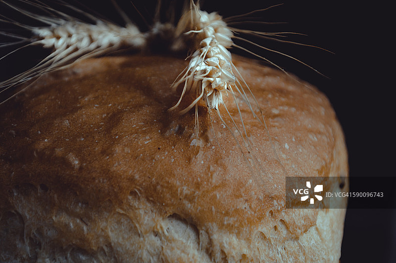 面包上的穗，深色乡村场景图片素材