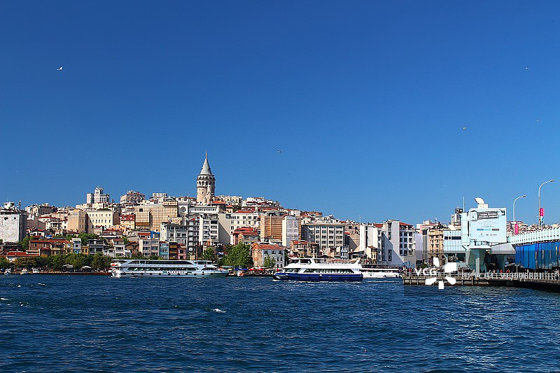 伊斯坦布尔卡拉科伊街区和加拉塔图片素材