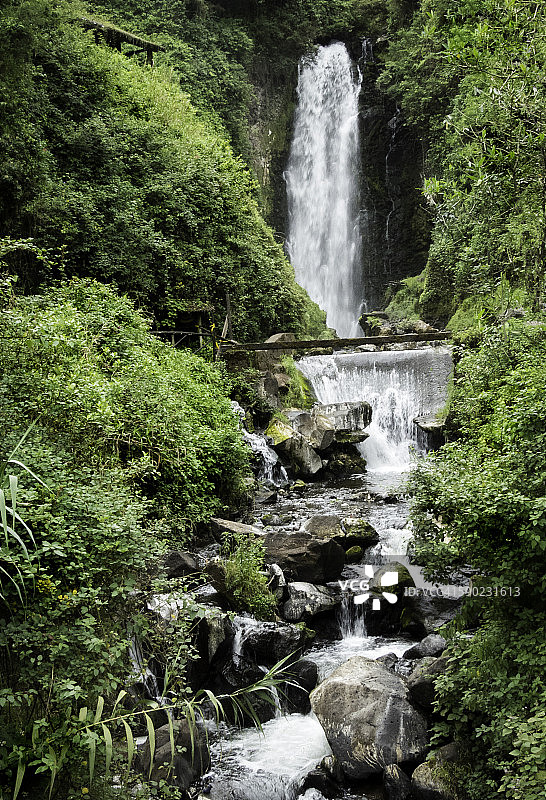 瀑布与层叠景观图片素材