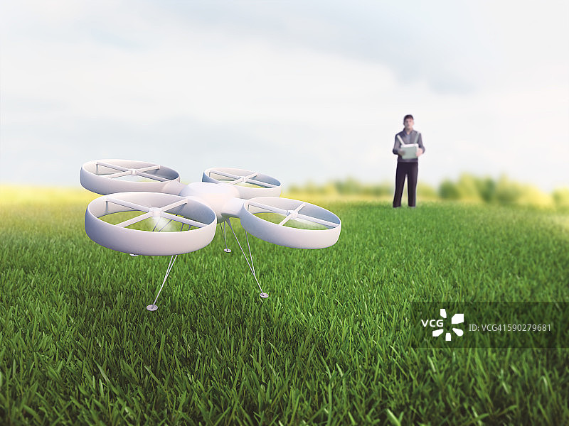 四轴飞行器无人机插画图片素材