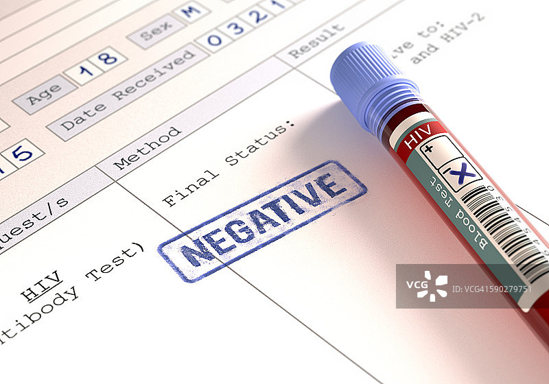 HIV血液检测，图示图片素材