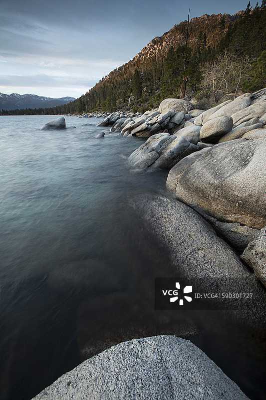 太浩湖沙港州立公园日落图片素材