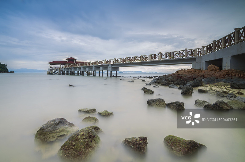 马来西亚停泊岛的傍晚图片素材