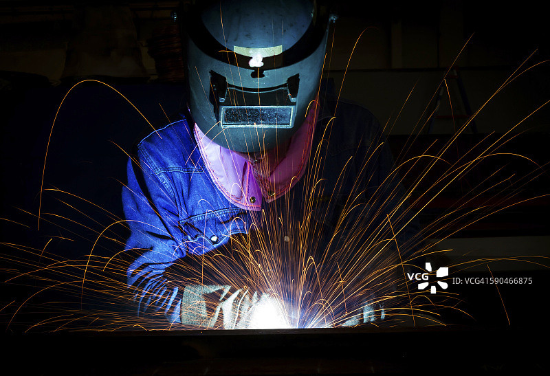 焊接工人特写图片素材