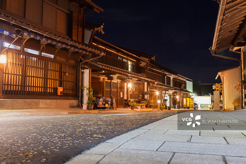 日本岐阜县中津川宿的日式房屋图片素材