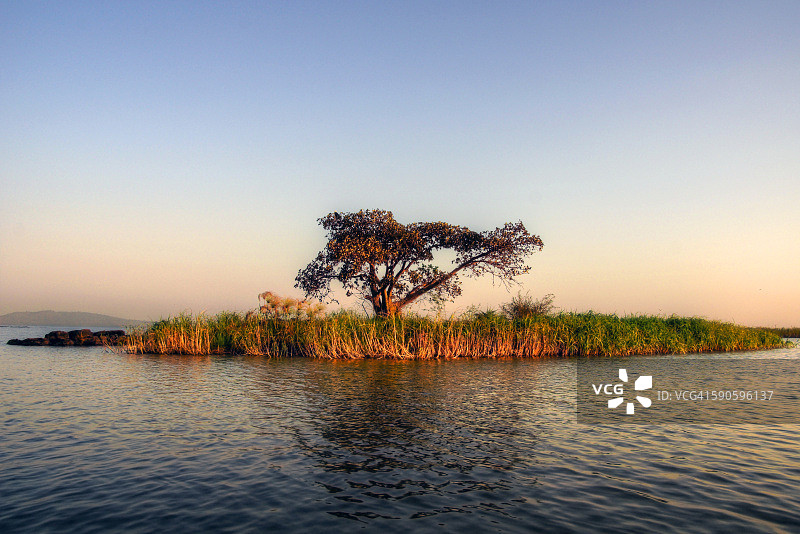 塔纳湖的晴朗天空日出图片素材