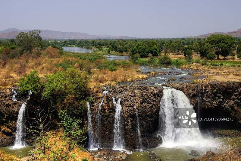旱季蓝尼罗河上的提西萨特瀑布图片素材