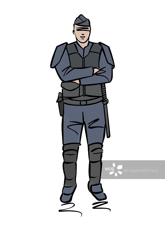 警察或宪兵插画图片素材