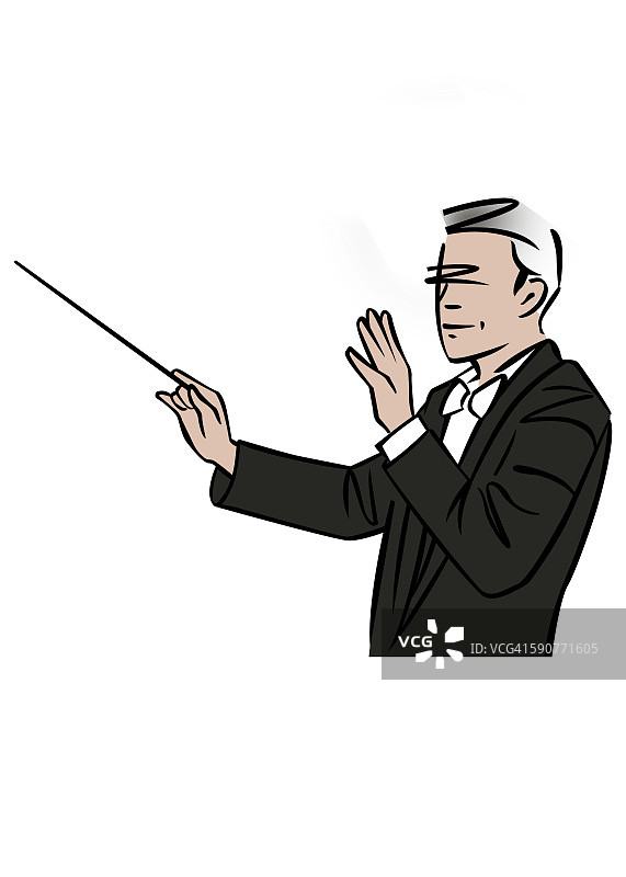 音乐指挥插画图片素材