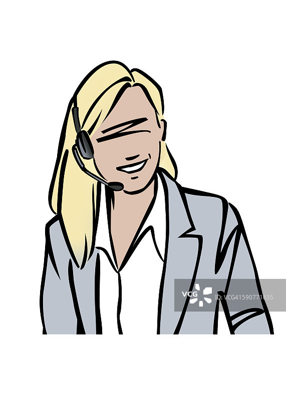 客户服务代表插画图片素材