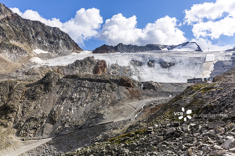 奥地利蒂罗尔州厄茨山谷瑟尔登：雷滕巴赫费纳冰川图片素材