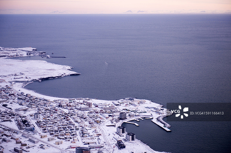 冰岛凯夫拉维克冬季航拍图片素材