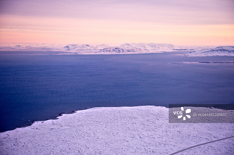 冰岛凯夫拉维克冬季航拍图片素材
