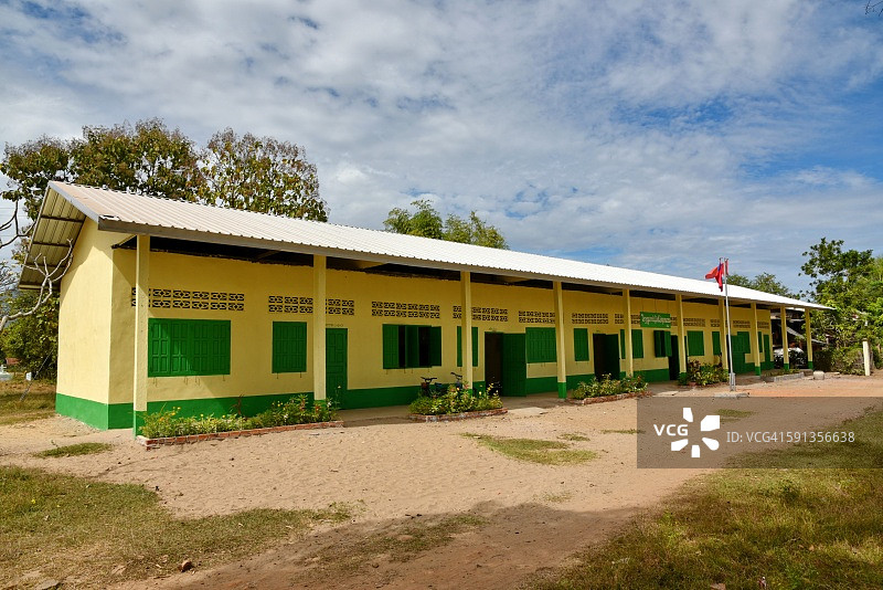 老挝 Champasak 乡村学校图片素材