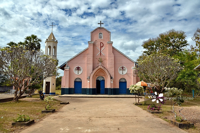 老挝占巴塞 Muang Kao教堂图片素材