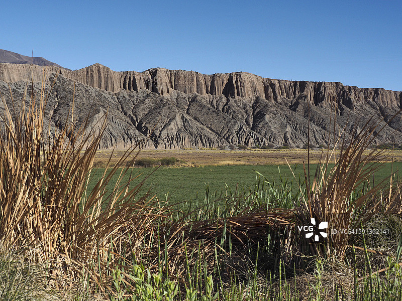 沿卡尔查基河的侵蚀山脉图片素材