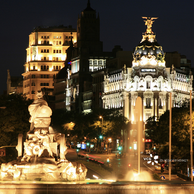 马德里西贝莱斯广场和都市大厦图片素材