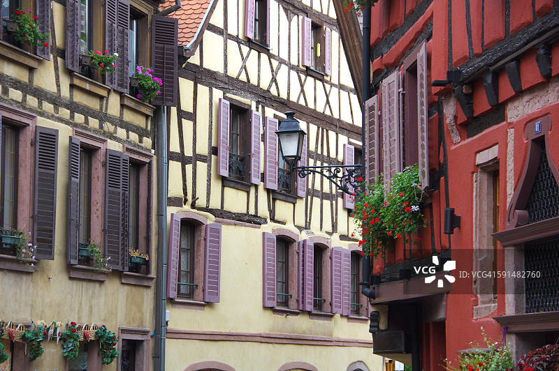 法国阿尔萨斯里博维莱房屋图片素材