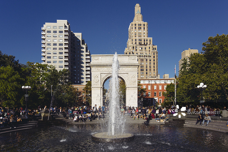 美国纽约市华盛顿广场公园图片素材