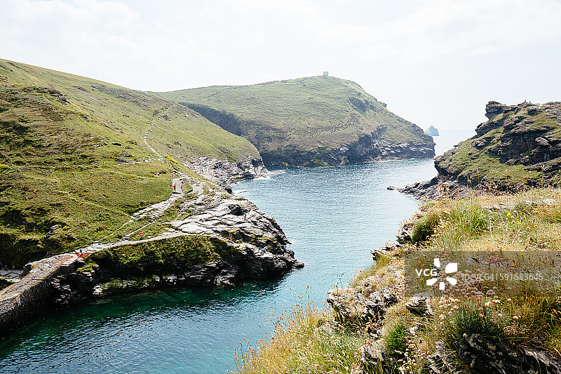 康沃尔博斯卡斯尔海岸线图片素材