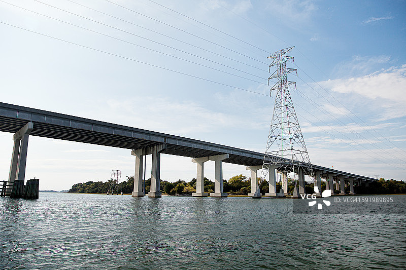 水上的高速公路桥梁图片素材