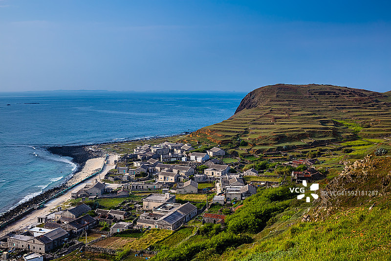 海边的村庄图片素材