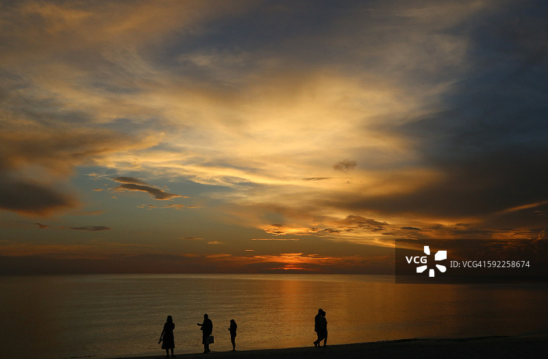 日落海滩海洋图片素材