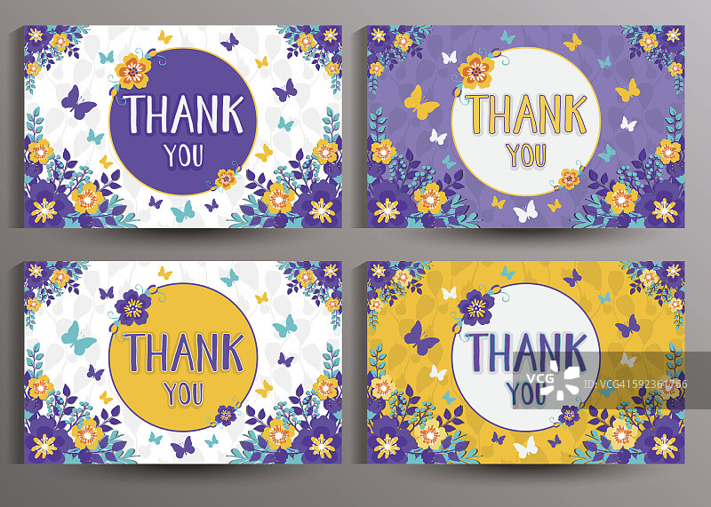 感谢卡片套装图片素材