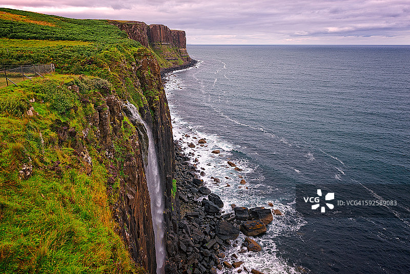 斯凯岛米尔特瀑布风光，苏格兰图片素材